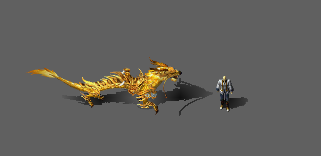 高清复古点阵影子坐骑 金龙坐骑DQ010