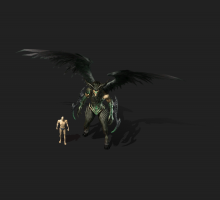 邪恶羊角双翼恶魔