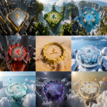 金木水火土冰风雷光暗10张自制高清PNG地图