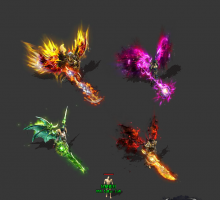 4个带翅膀的人形怪